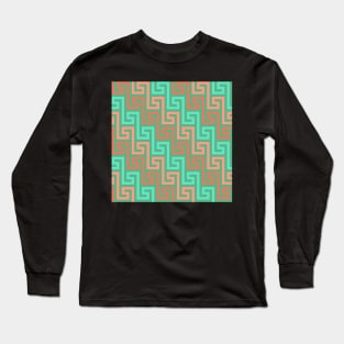 Copy of Green Greck seamless pattern Long Sleeve T-Shirt